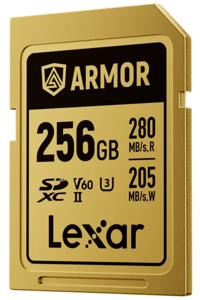 Lexar SDXC ARMOR Gold UHS-II U3, Stainless Steel, IP68 R280/W210 (V60) 256GB, Card memorie