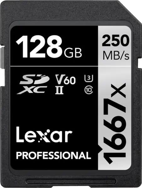 Lexar SDXC Pro 1667X UHS-II U3 R250/W120 (V60) 128G, Card memorie