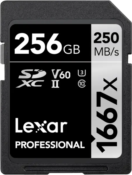 Lexar SDXC Pro 1667X UHS-II U3 R250/W120 (V60) 256G, Card memorie SD