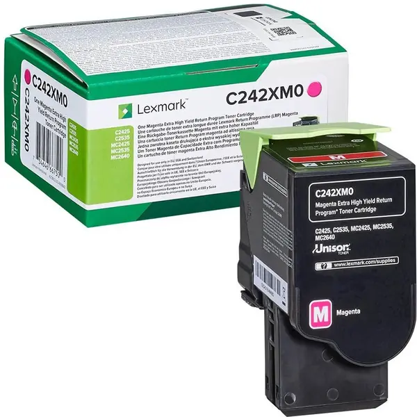 LEXMARK Toner Lexmark de capacitate mare C242XM0, 3500 de pagini, Magenta