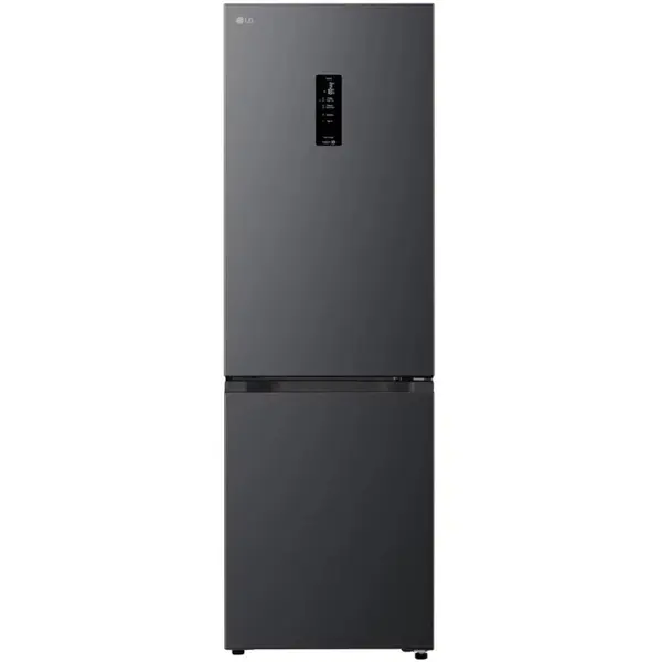 LG Combina frigorifica LG GBBSJ11DEP, 333 L, Clasa E, No Frost, Inverter, AI Fresh, LinearCooling, DoorCooling+, ThinQ, Control electronic, 186 cm, Negru