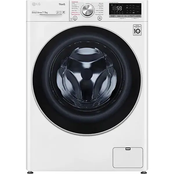 LG Masina de spalat rufe frontala cu uscator LG F2DV5S7S1E, Wi-Fi, 7/5 kg, 1200rpm, Clasa E, Alb