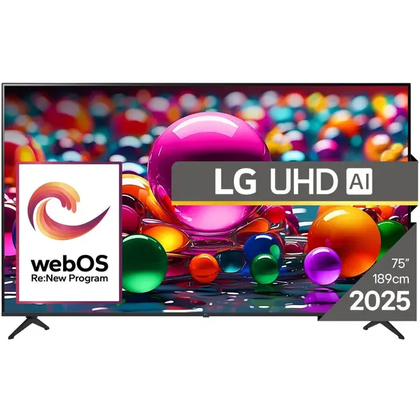 LG Televizor LG LED 75UA75006LB, 189 cm, Smart, 4K Ultra HD, Clasa G (Model 2025), Negru