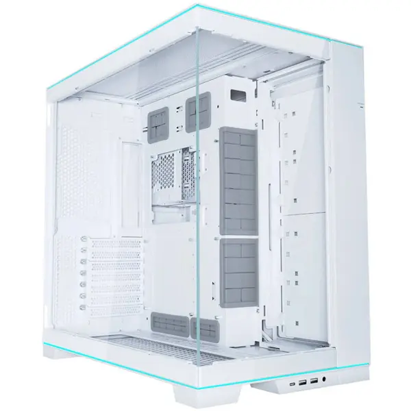 LIAN LI Carcasa Pc Lian Li O11 Dynamic EVO RGB, Middle Tower, mITX, mATX, ATX, E-ATX, Sticla temperata, 10 ventilatoare compatibile, Alb