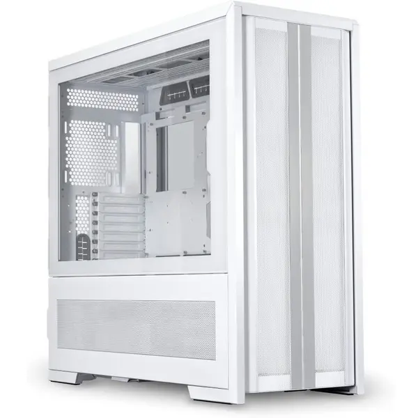LIAN LI Carcasa PC LIAN LI V3000 PLUS, GGF EDITION, Full Tower, mITX, mATX, ATX, E-ATX, Sticla temperata, 16 ventilatoare suportate, Alb