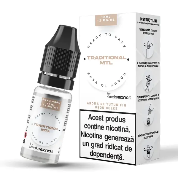 Lichid SmokeMania 10ml - Traditional MTL - 12mg