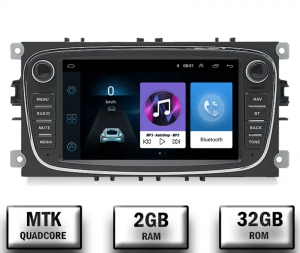 [LICHIDARE STOC] Navigatie Ford Focus, Mondeo, S-Max, Android 10, P-Quadcore 2GB RAM + 32GB ROM, 7 Inch - AD-BGPFRDO7MTK2GB