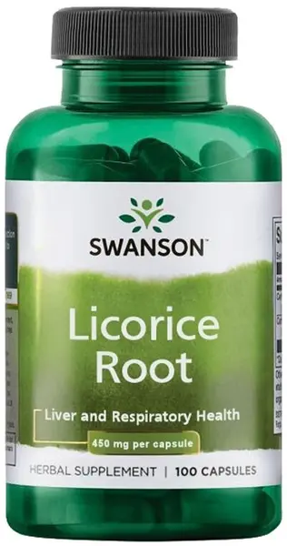 Licorice Root, 450 mg, 100 capsule, Swanson