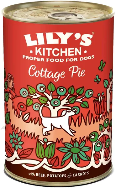 LILY'S KITCHEN Cottage Pie Conservă pentru câini, cu vită, cartofi/morcovi 400g
