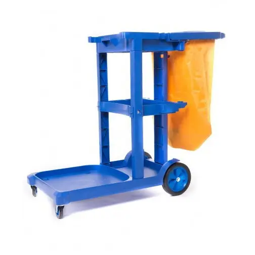 Limpio Carucior hotelier Limpio C011, Dimensiuni 114x51x98 cm, PVC, Galben/Albastru