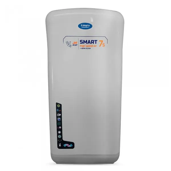 Limpio Uscator de maini Dual Jet Limpio HD 75S, Uscare rapida 5 secunde, Motor 35000 rpm, Viteza aer 110m3/s, Filtru antibacterian HEPA