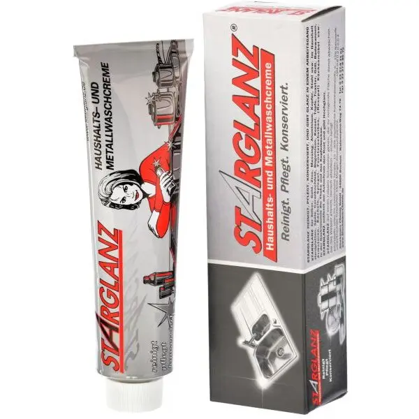 Linden Chemie Crema Linden Chemie Starglanz 98500 - 00310631, 150ml, Conceputa pentru suprafete inox, inlatura rugina de pe suprafetele cromate, Poate fi utilizata pentru aur, argint, tinichea, alama, aluminiu, nichel