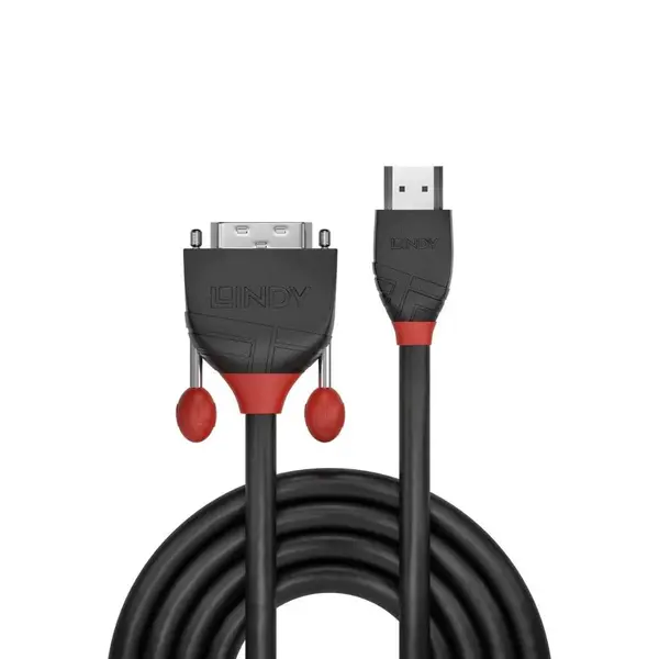 Lindy 3m HDMI to DVI-D Cable, Black Line Lindy 3m HDMI to DVI-D Cable, Black Line