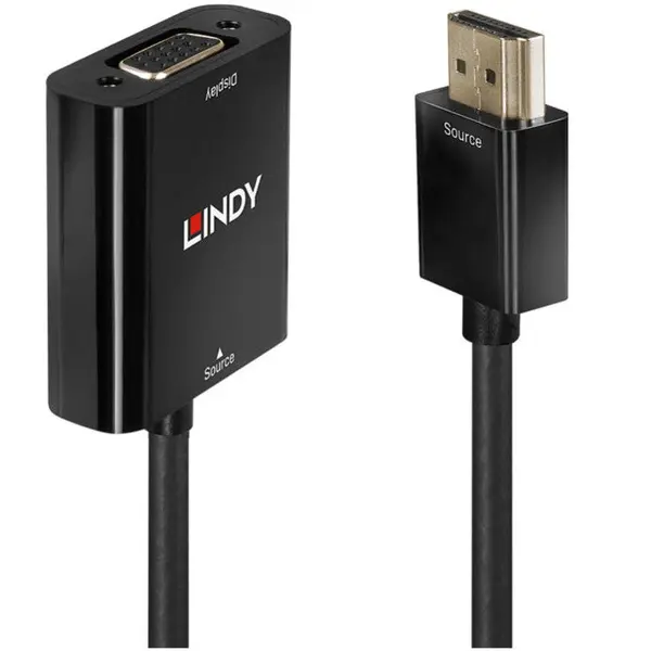 Lindy Adaptor LINDY Adaptor, 1x HDMI Male - 1x VGA Female, Negru