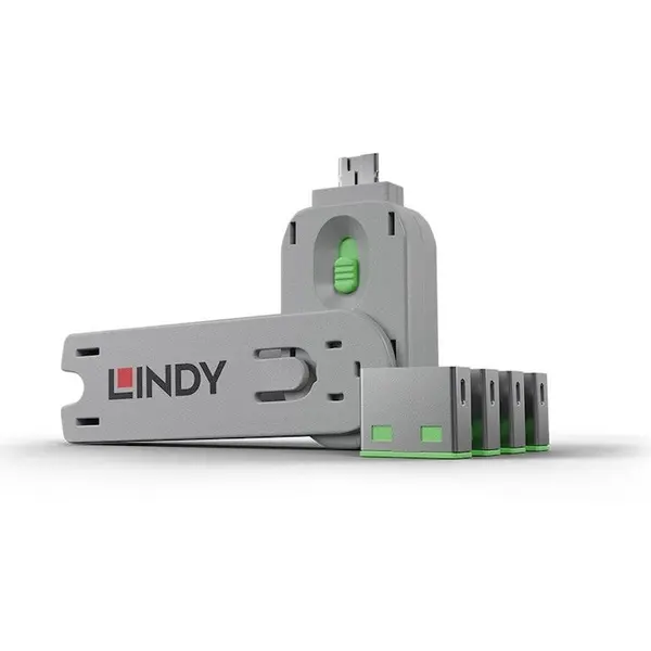 Lindy Blocker Lindy 40451, USB-A, Grey-Green, 4 bucati