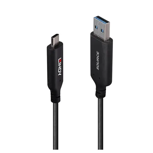Lindy Cablu activ optic USB 3.1 Gen1-A la USB type C T-T 50m, Lindy L43397