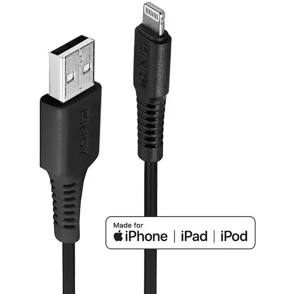 Lindy CABLU alimentare si date Lindy pt.smartphone Lightning (T) la USB 2.0 (T), 1 m, PVC, negru
