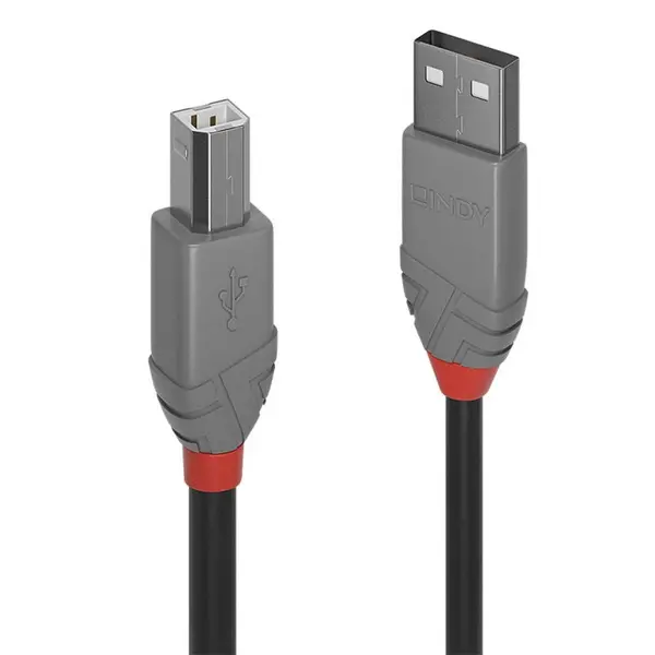 Lindy Cablu de imprimanta USB A la tip B 7.5m Negru Anthra Line, Lindy L36676