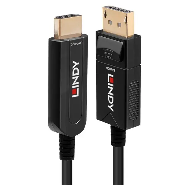 Lindy Cablu Fibra Optica Hybrid Displayport la HDMI 4K@60Hz T-T 20m, Lindy L38491