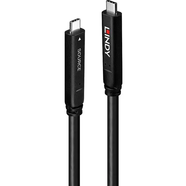Lindy Cablu Lindy 43333, USB-C male - USB-C male, 10m, Black
