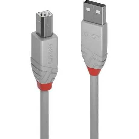 Lindy Cablu Lindy LY-36681, USB 2.0 - USB-B, 0.5m, Gray
