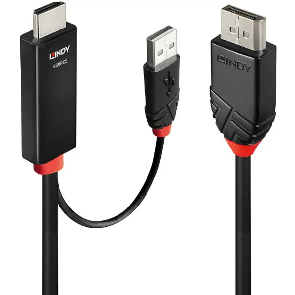 Lindy Cablu Lindy LY-41498, HDMI + USB-A - DisplayPort, 1m