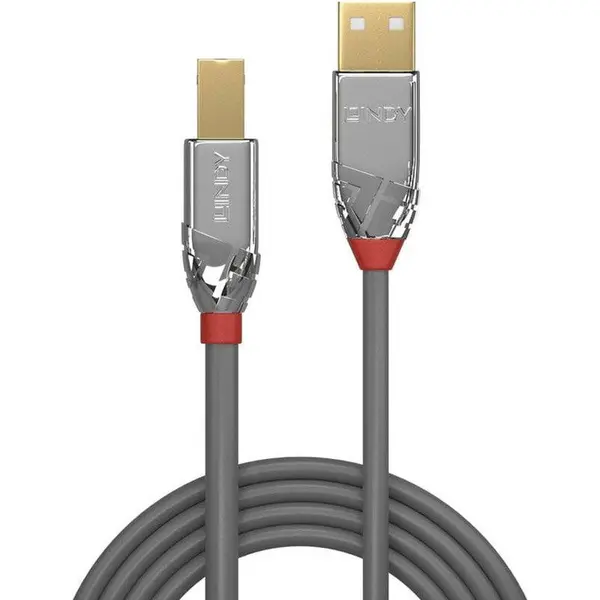 Lindy Cablu periferice LINDY Cromo, USB 2.0 Male tip A - USB 2.0 Male tip B, 3m, Argintiu