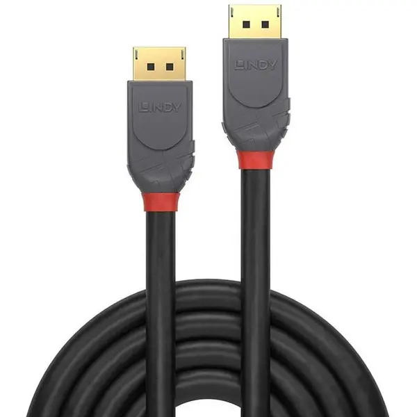 Lindy Cablu video LINDY Anthra, DisplayPort Male - DisplayPort Male, v1.2, 3m, Negru-Gri