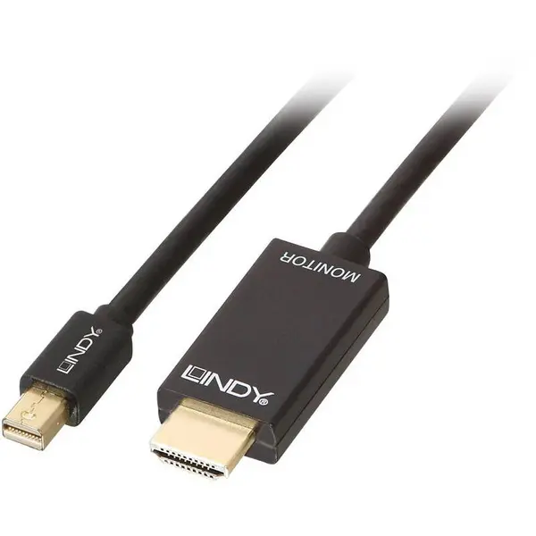 Lindy Cablu video LINDY Mini DisplayPort v1.2 Male - HDMI v1.4a Male, 2m, Negru