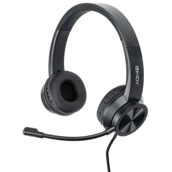 Lindy Casti Lindy Office, interfata USB-C, impendanta 32 Ohm, nivel sunet < -79dBA, frecventa raspuns 20 - 20K Hz, Negru