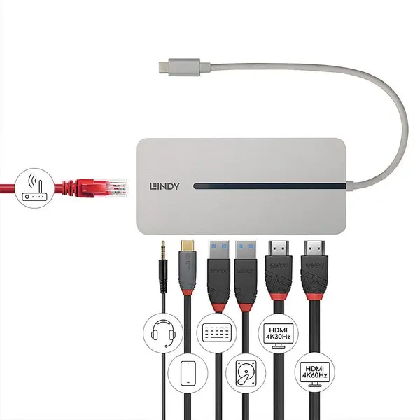 Lindy DST-Mx Duo Mini Dock USB Type-C Lindy DST-Mx Duo Mini Dock USB Type-C