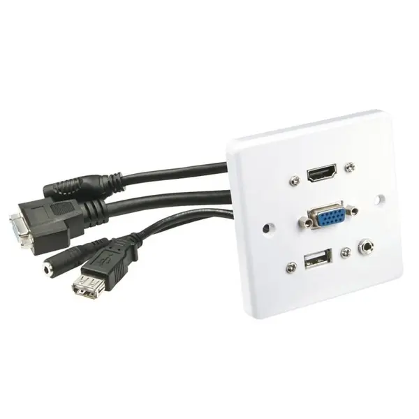 Lindy Priza perete cu 1 x HDMI v1.4 Full HD, 1 x VGA, 1 x USB, 1 x jack stereo 3.5mm, Lindy L60220
