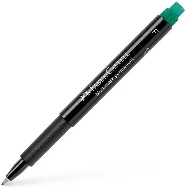 Liner permanent Faber-Castell Multimark - F, 0.6 mm, verde