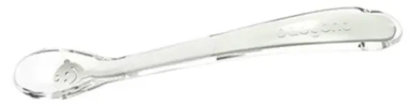 Lingură de silicon Babyono - Baby smile, alb
