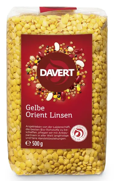 Linte galbenă organică, 500 g, Davert