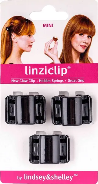 LinziClip Mini Agrafă de păr, perla neagră, 3 buc
