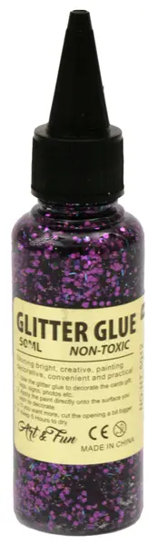 Lipici cu brocart Em Art - Cercuri și bastoane, violet (50 ml)
