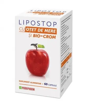 Lipostop cu otet de mere si bio-crom 60 caps. Parapharm