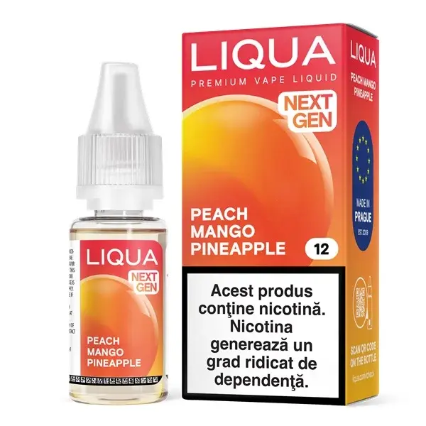Liqua Nextgen 10ml - Peach Mango Pineapple-12mg