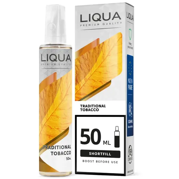 Liqua Shortfill 50ml - Traditional Tobacco