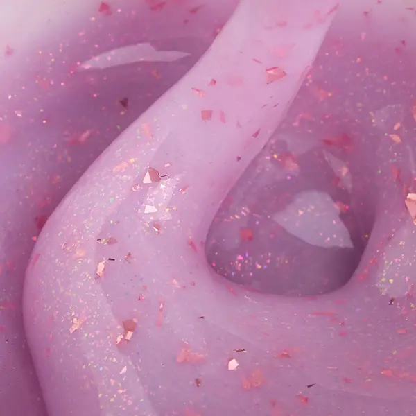 Liquid Polygel Everin 019 – Blushing Bride | HEMA & TPO Free | Lila pastel cu sclipici roz-auriu