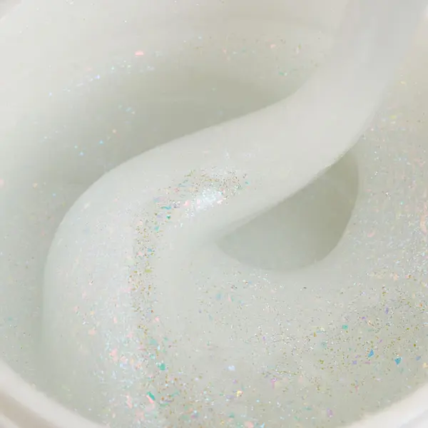Liquid Polygel Everin 032 – Sweet Nothing | HEMA & TPO Free | Alb translucid cu sclipici irizat