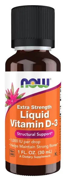 Liquid Vitamin D-3, 1000 IU, 30 ml, Now