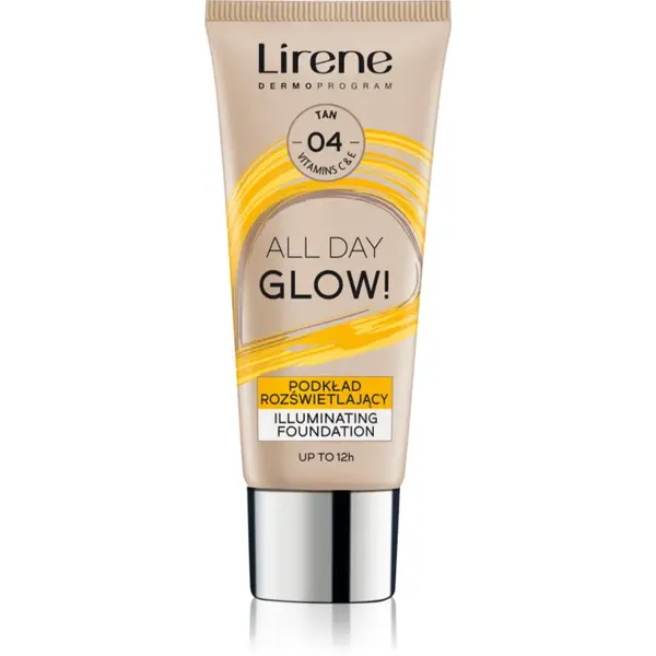 Lirene ALL DAY GLOW! machiaj lichid lucios pentru un efect de lunga durata culoare 04 Tanned 30 ml