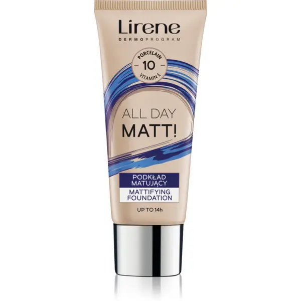 Lirene ALL DAY MATT! Make-up lichid matifiant pentru un efect de lunga durata culoare 10 Porcelain 30 ml