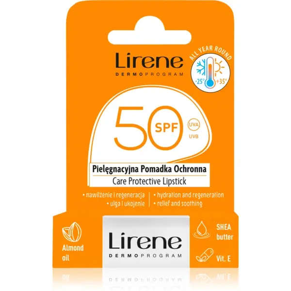 Lirene Care Protective Lipstick balsam de buze protector cu efect de hidratare SPF 50 4.6 g