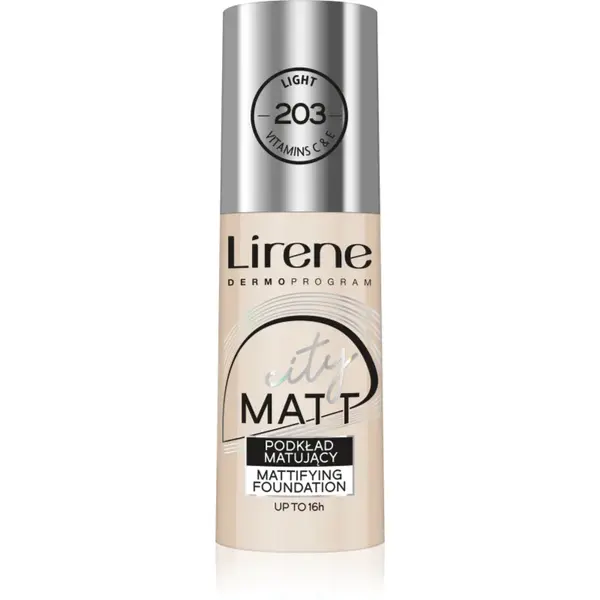 Lirene City Matt Make-up lichid matifiant cu efect de netezire culoare 203 Light 30 ml