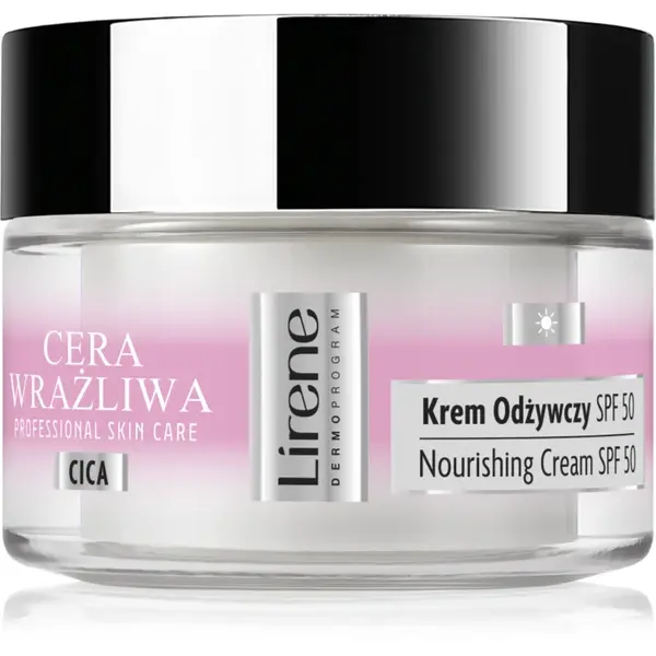 Lirene Sensitive skin cremă hidratantă pentru piele sensibilă SPF 50 50 ml