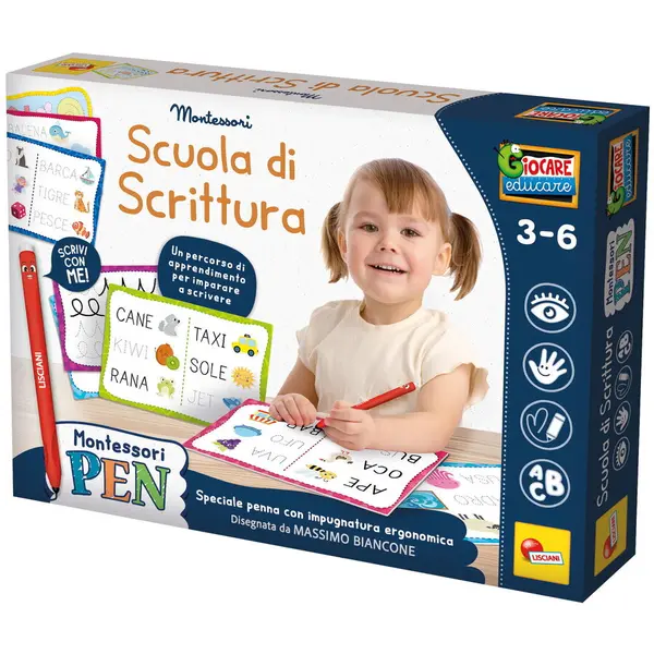 LISCIANI Joc Montessori - Scoala de scris (Italiana), varsta 3+, Multicolor