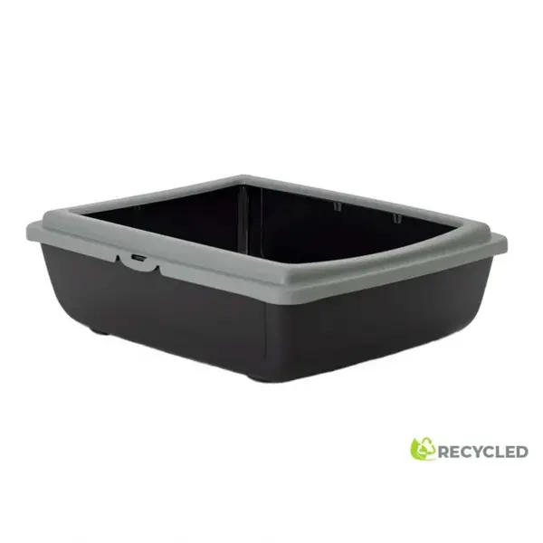Litiera pentru pisici MPB Juliet ECO cu rama, 48x38x14h cm, Gri